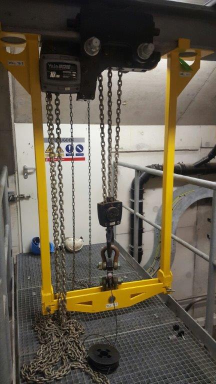 Demontabele opstelling voor takelcertificering (Botlekbrug)